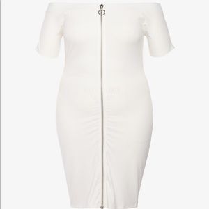 Zip It Off-Shoulder Midi